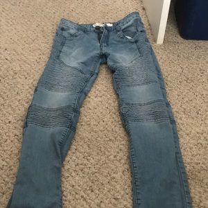 David.Ann Skinny Biker Jeans